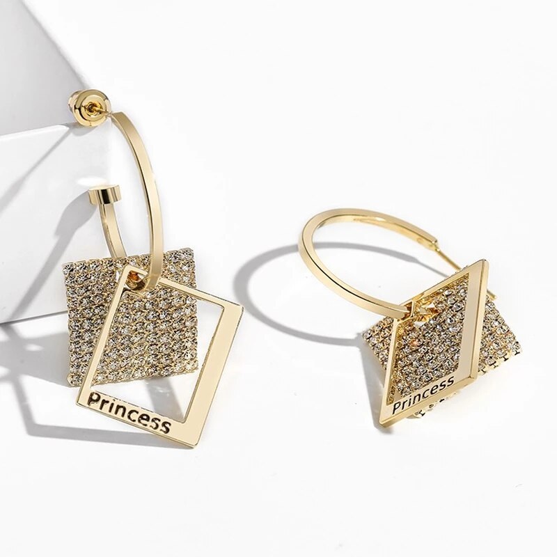 Princess Geometric Drop Earrings - Image 6