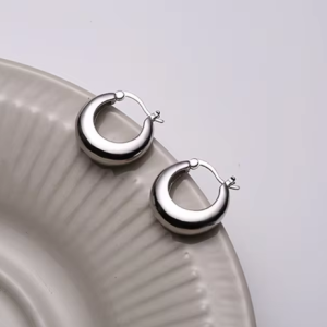 Retro Geometric Round Design Earrings Punk Hip Hop Jewelry