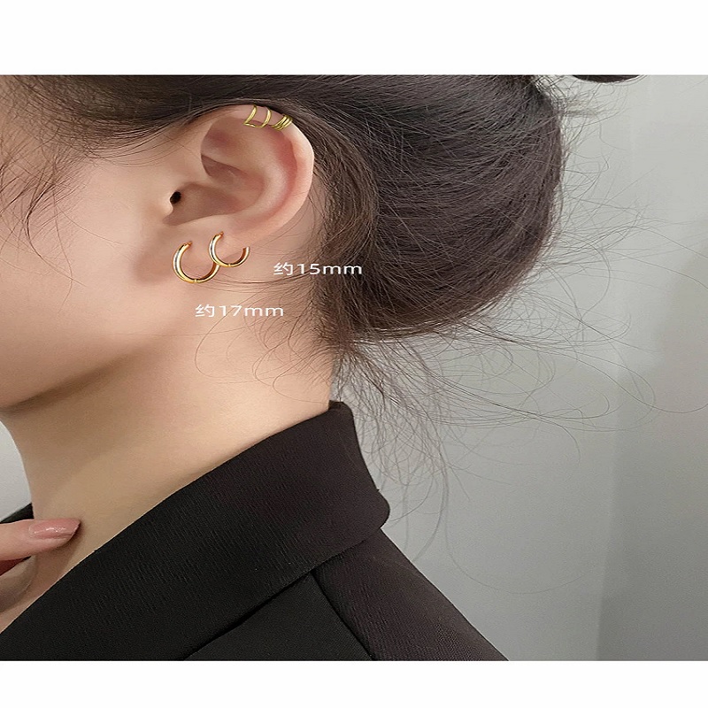 Round Circle Hoop Earrings Fashion Elegant Handmade - Image 2