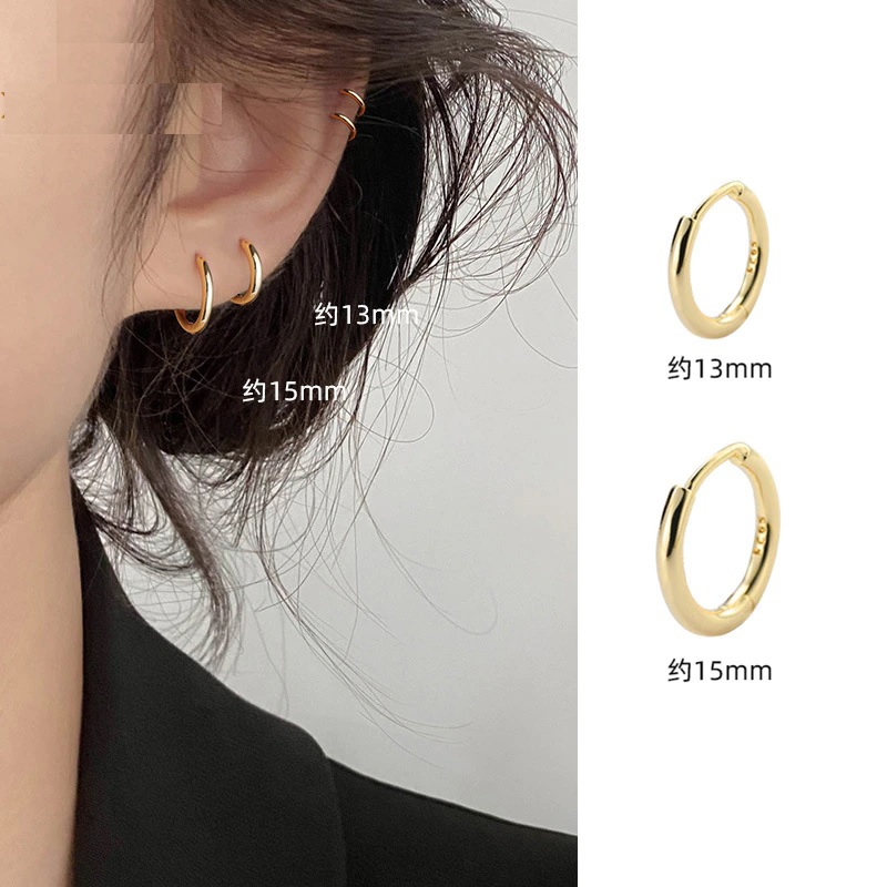 Round Circle Hoop Earrings Fashion Elegant Handmade - Image 3