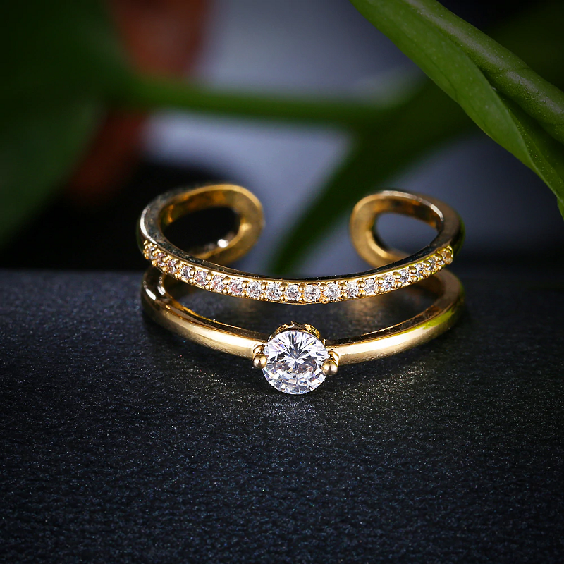 Round Crystal Ring Anel Party Statement Jewelry - Image 4