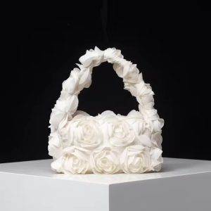 Elegant Rose Pattern Cute Small Square Handbag