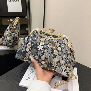 Luxury Three-dimensional Flowers Relief Tote Bags