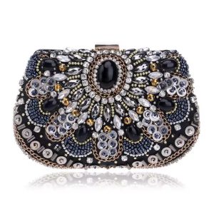 Beaded Chain Fashion Embroidery Clutch