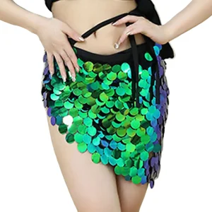 Sequin Tassel Belt Oriental Elegant And Vintage Hip Scarf Mini Skirts