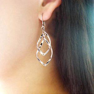 Spiral Plated Dangle Drop Earrings