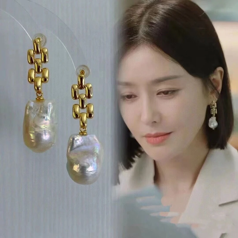 Strong Bright White Baroque Earrings Elegant Style Jewelry - Image 3