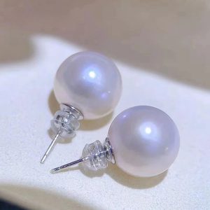 Super Natural Fresh Water Pearl Pure Round Edison Harbor Style Classic Earrings