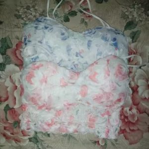 Sweet Floral Corset Vest Beach Style Sleeveless Lace Blouse10000_11zon