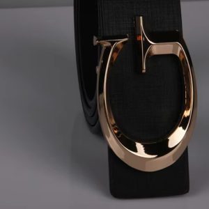 Trend Solid Light Luxury C-shaped Buckle Belt