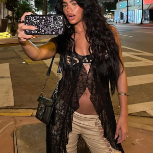 Trendy Backless Leopard Mesh Patchwork Ruffles Wild Coquette Maxi Top