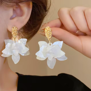 Trendy Resin Flower Hoop Earrings Jewelry