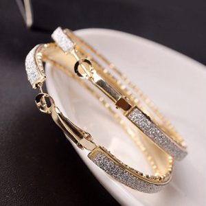 Vintage Dull Polish Dangle Hoop Earrings