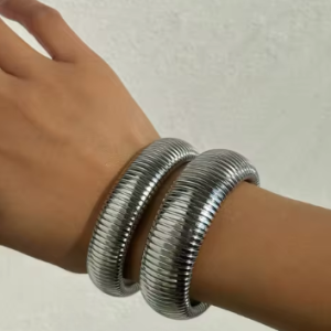 Vintage Elastic Gypsy Plated Titanium Steel Bracelet Jewelry