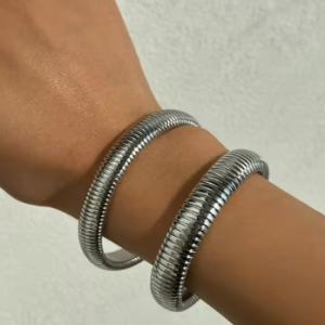 Vintage Elastic Gypsy Plated Stainless Steel Bracelet Jewelry