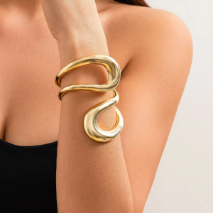 Vintage Punk Geometric Hollow Out Bangles Hip Hop Jewelry