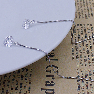 Zircon Topaz Gemstones Dangle Chain Earring - Image 3