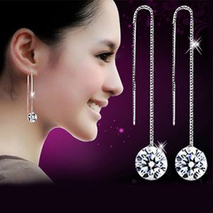 Zircon Topaz Gemstones Dangle Chain Earring