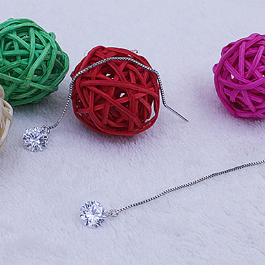 Zircon Topaz Gemstones Dangle Chain Earring - Image 4