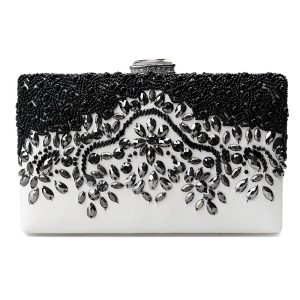 PU Beading Fashion One Side Pearl Embroidery Clutch