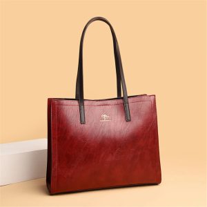 PU Leather Vintage Large Capacity Tote Bags