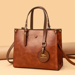 3 Layers Casual Vintage Designer Leather Hand Bag