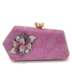 Irregular Shape Decal Water Diamond Design Shoulder Chain Clutch