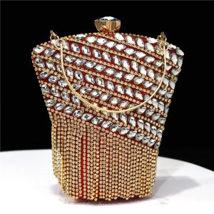 One Side Rhinestones Diamonds Chain Fashion Small Clutch