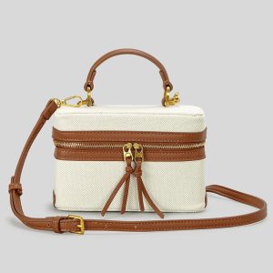 Thick Canvas Fashion Box Crossbody Casual Small Bags