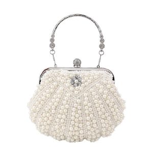Metal Chain Fashion Shell Pearl Beading Purse