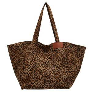 Leopard Pattern Fashion Vintage Canvas Shoulder Bag