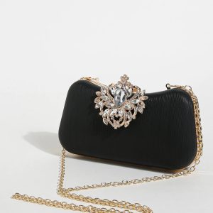 Luxury Rhinestone Shiny and Glamorous Decor Boxy Clutch