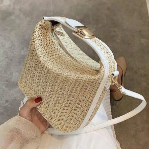 Casual Grass Weaving Handheld One Shoulder Crossbody Bag