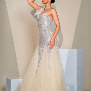 A Line Gown One Shoulder Tulle Vintage And Elegant Party Maxi Dresses