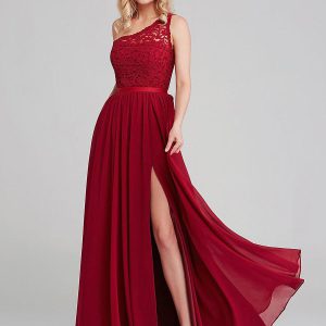 A-Line Fashion Floor-Length Zipper Chiffon Formal  Bridesmaid Dresses