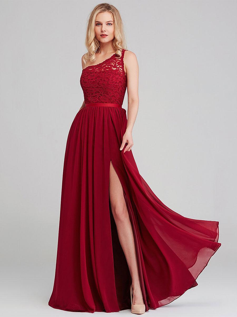 A-Line Fashion Floor-Length Zipper Chiffon Formal Bridesmaid Dresses
