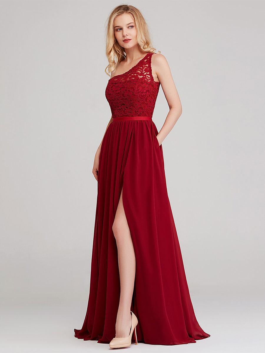 A-Line Fashion Floor-Length Zipper Chiffon Formal Bridesmaid Dresses - Image 2