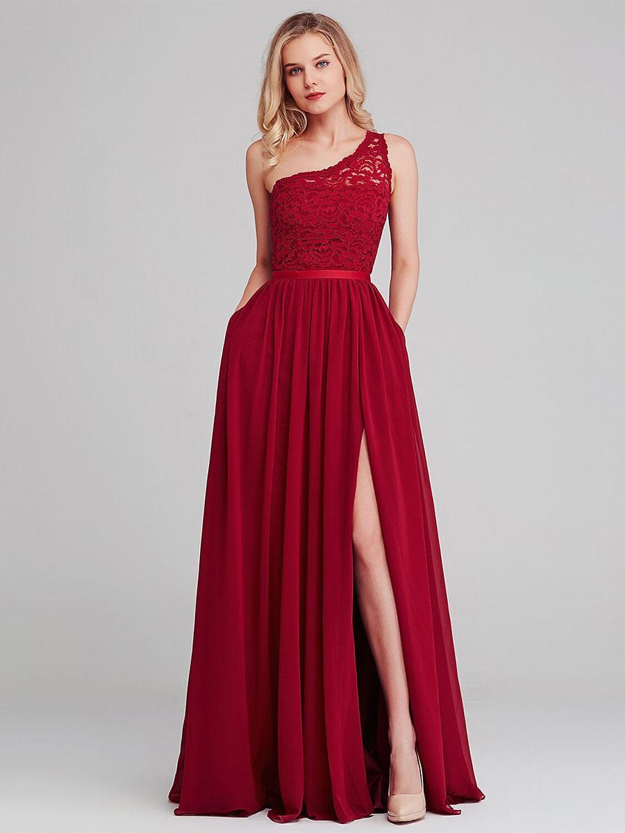 A-Line Fashion Floor-Length Zipper Chiffon Formal Bridesmaid Dresses - Image 4