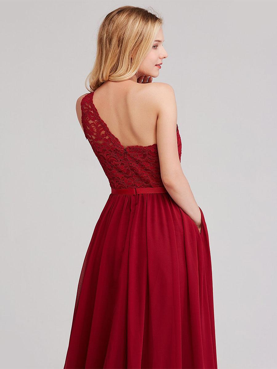 A-Line Fashion Floor-Length Zipper Chiffon Formal Bridesmaid Dresses - Image 6