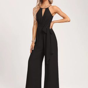 Chiffon Fashion Floor-Length Zipper Bridesmaid Dress Jumpsuit