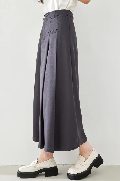 A-Line Casual Pelated Fashion Solid Elegant And Vintage Midi Skirts - Image 18
