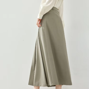 A-Line Casual Pelated Fashion Solid Elegant And Vintage Midi Skirts