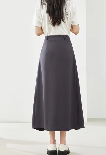 A-Line Casual Pelated Fashion Solid Elegant And Vintage Midi Skirts - Image 11