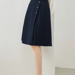 A-Line Pleated Waist Solid Knee Length Elastic Irregular Elegant Mini Skirts