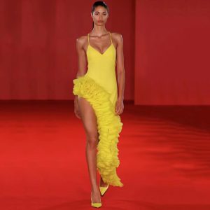 Appliques Spaghetti Strap V-Neck zipper Cocktail Party Bandage Dress