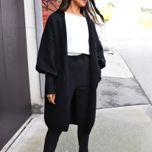 Casual Cardigans Acrylic Solid Color Long Sleeves Daily Casual Sweaters