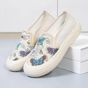 Casual Cloth Flat Round Toe Canvas Non Slip Thick Sole Fisherman Shoes