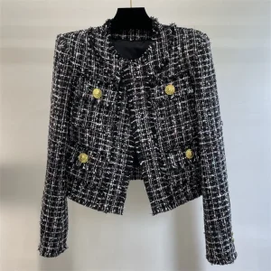 Casual Double breasted Metal button decoration slim fit long sleeved outerwears jacket