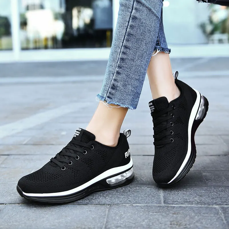 Casual Mesh Lace Up Breathable Thickening Extra High Running Shoes - Image 9