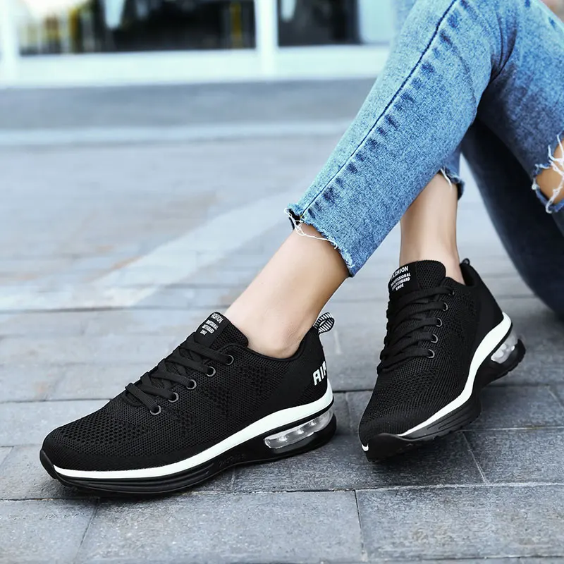 Casual Mesh Lace Up Breathable Thickening Extra High Running Shoes - Image 8